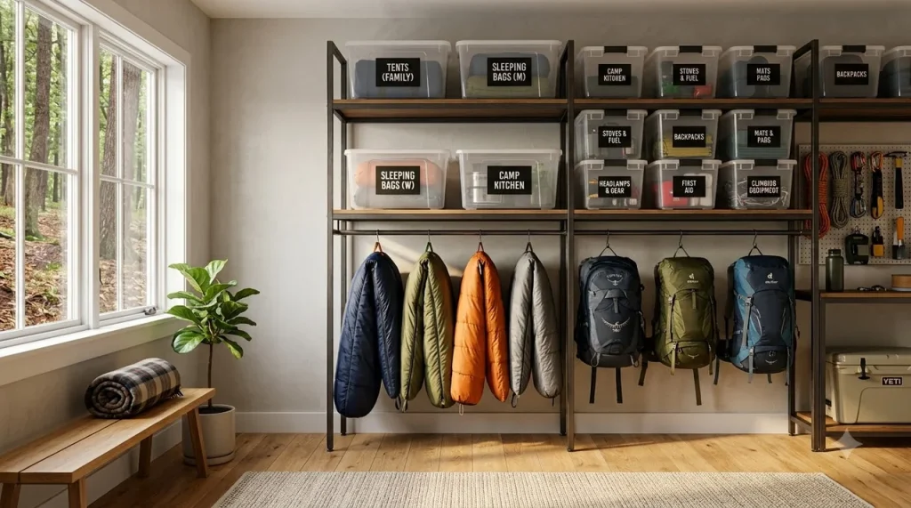 Organize and Maintain Camping Gear: Smart Home Storage